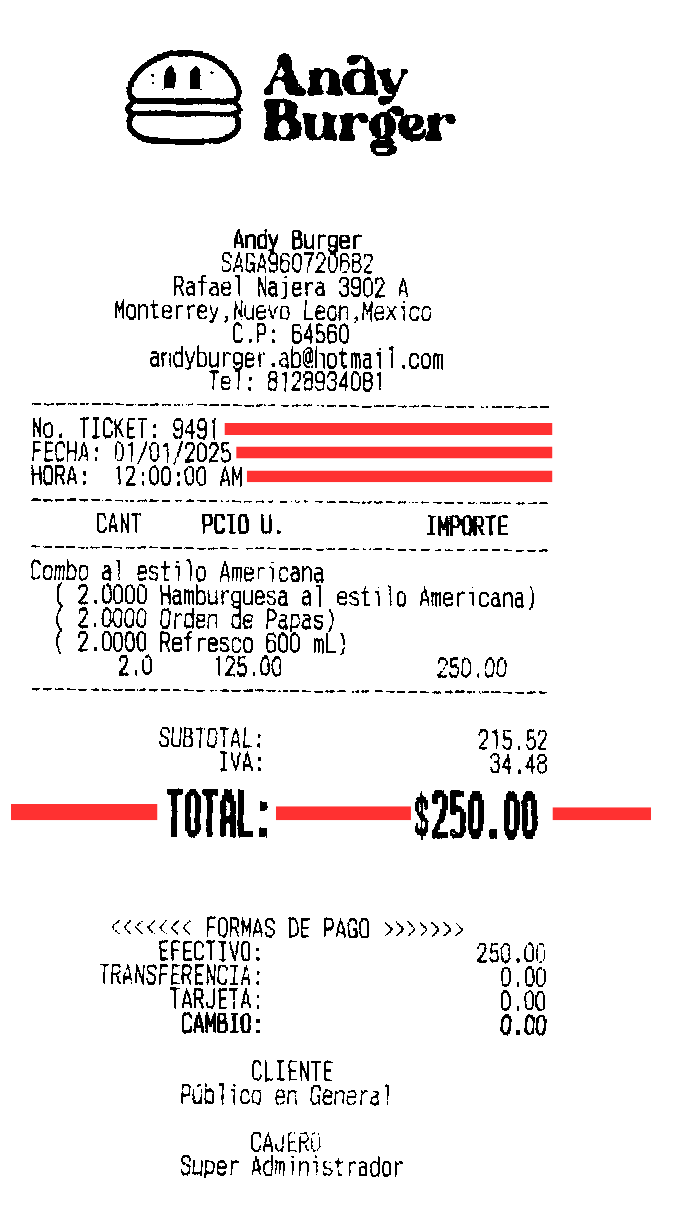 Ejemplo de ticket